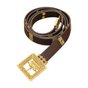 Learn belt Erik van Pommeren met brass batter, brown