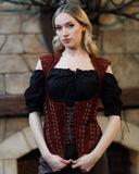 Bodice Athela, suède, bordeauxrood
