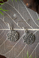 Earrings Viking knot, silvered bronze