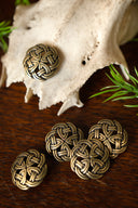 Celtic buttons Tara, set of 5 pieces, brass