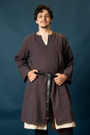 Woodland Norman tunic, cotton, burgundy gray