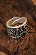 Magyar ring with knot motif, silvered bronze