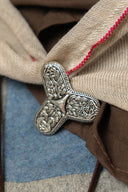 Viking trefoil fibula Tranby, silver-plated