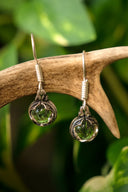 Viking earrings Gotland mountain crystal, silvered bronze