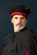 14th century hat, Codex Manesse, black-red, wool mix