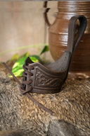 Drinking horn belt holder Castagir brown