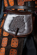 Leather bag with dragon