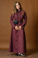 Marita dress, light cotton, bordeaux