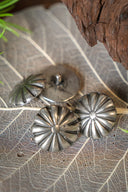 Apliques de cinturón medievales con roseta (set de 5), latón plateado