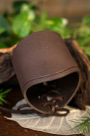 Leather wristband, brown, short, S