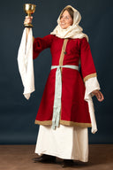 Overtunic (dalmatica / guarnacca) Matilde, cotton-linen mix, red