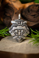Viking Odin mask-amulet Gnezdovo, silvered bronze