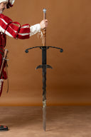 Flamberge with wooden grip, semi-sharp