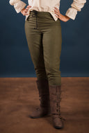 Pantaloni da donna Skjoldehamm, verde oliva, misto lana