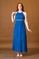 Goddess dress Circe, blue