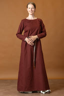 Medieval dress Freya, burgundy-red