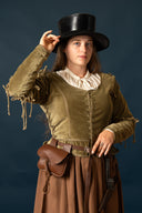 Ladies doublet Griselda, velvet, green