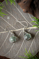 Viking earrings Gotland mountain crystal M, silvered bronze