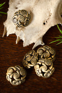Celtic spiral buttons, set of 5 pieces, brass