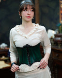 Corset Dunja, leather, green