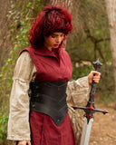 Leren onderborstkorset Lilith, zwart