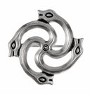 Baltic snake fibula, Kernavė, silvered bronze