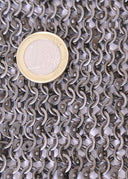 Roman piece of chain mail, 20 x 20 cm, round rings-round rivets, 6 mm