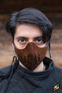 Leather Mempo half mask, brown