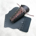 Leather bracer, underarm guard, 23 cm, black