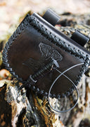 Leather Thor's hammer bag, black
