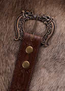 Celtic leather belt, 170 cm, brown