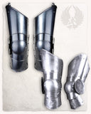 Cuisses, leg armour Gustav, black, 1.2 mm