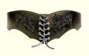 Corset belt Bertholdin B with Viking motif, black leather