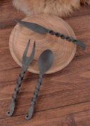 Knife, fork and spoon
