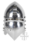 German hinged visor bascinet 1370, 2 mm (battle-ready)