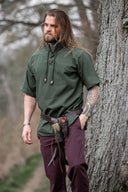 Medieval shirt with short sleeves, green
