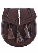 Sporran with braid motif, brown