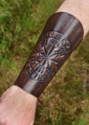 Vegvisir leather bracers, underarm guards