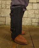 Chainmail greaves Connor, black, 8 mm