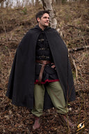 Hooded Wool Cape, grey