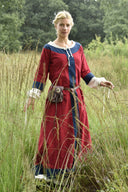 Carolingian dress Clotilde, dalmatica, red-blue