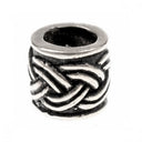 Beard bead with Celtic knot motif, silvered bronze