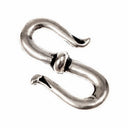 Jewellery hook pointy, silvered, 2x1 cm bronze