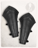Torson leather bracers with runes, underarm guards, black