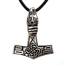 Thor's hammer with eagle head, silvered bronze