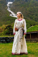 Viking dress Lagertha, natural-red
