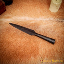Early medieval spearhead with shoulders, bronzed, semi-sharp
