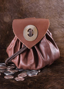 Medieval money pouch Chester, red brown