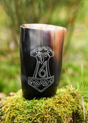 Horn drinking cup Mjolnir, 100-200 ml