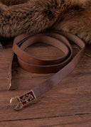Enamelled medieval belt, 165 cm, brown